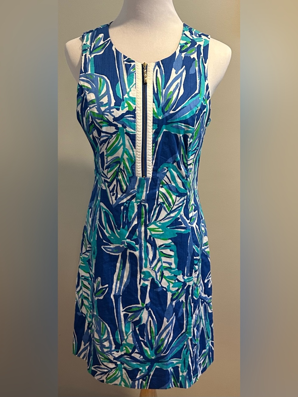 Lilly Pulitzer Penelope Shift Dress Blue Crush Bamboom Size 12 EUC - Picture 1 of 5